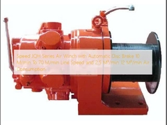 Speed JQH Series Air Winch with Automatic Disc Brake 10 M/min To 70 M/min Line Speed and 2.5 M³/min 12 M³/min Air Consumption